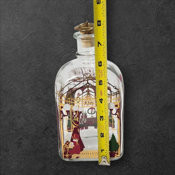 Vintage Holmegaard Christmas Time Decanter Bottle Danish Holiday Glass Gold - Picture 8 of 10